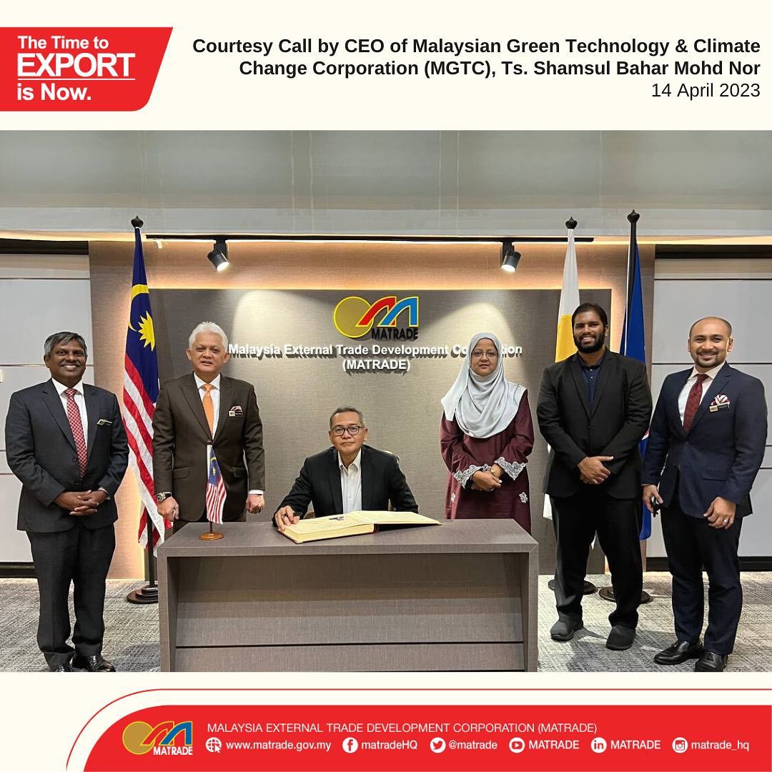 CEO of MGTC, Ts. Shamsul Bahar Mohd Nor paid a courtesy call on CEO of  MATRADE, YBhg. Datuk Mohd Mustafa Abdul Aziz – Malaysian Green Technology  And Climate Change Corporation