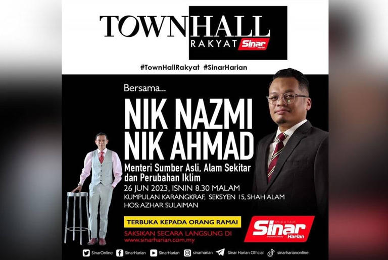 Town Hall Rakyat diteruskan untuk edisi kelima bersama Menteri Sumber Asli, Alam Sekitar dan Perubahan Iklim, Nik Nazmi Nik Ahmad.